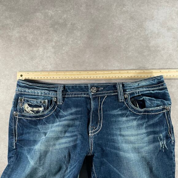 Y2K Miss Me Embellished Dark Wash Denim Capri Pants - Picture 7 of 8